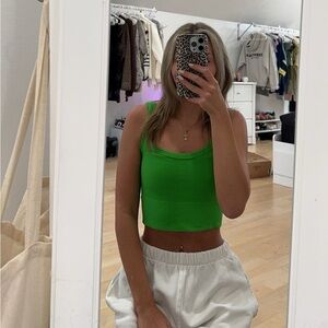 Green Sleeveless Women's Top